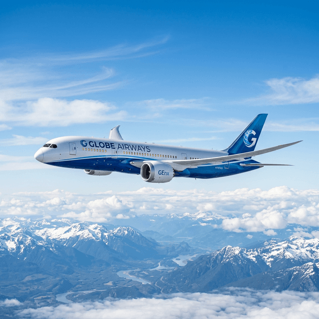 Commercial passenger aircraft in flight